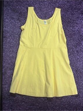 Heron Yellow Sleeveless Scoop Neck Mini Tank Dress Size 2 XL
